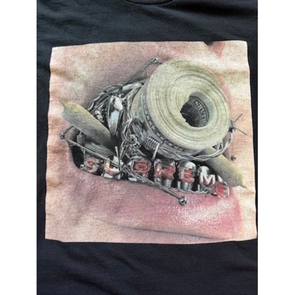 Supreme Mouth Tee Black Graphic T-Shirt Mens Large Short Sleeve Cotton USA Made - Picture 3 of 5